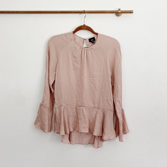 Mossimo by Target Silky Blush Pink Ruffle Blouse Top XS - Picture 1 of 2